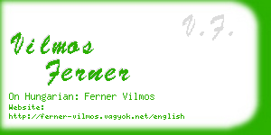 vilmos ferner business card